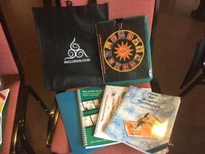Inclusion Press products on a chair